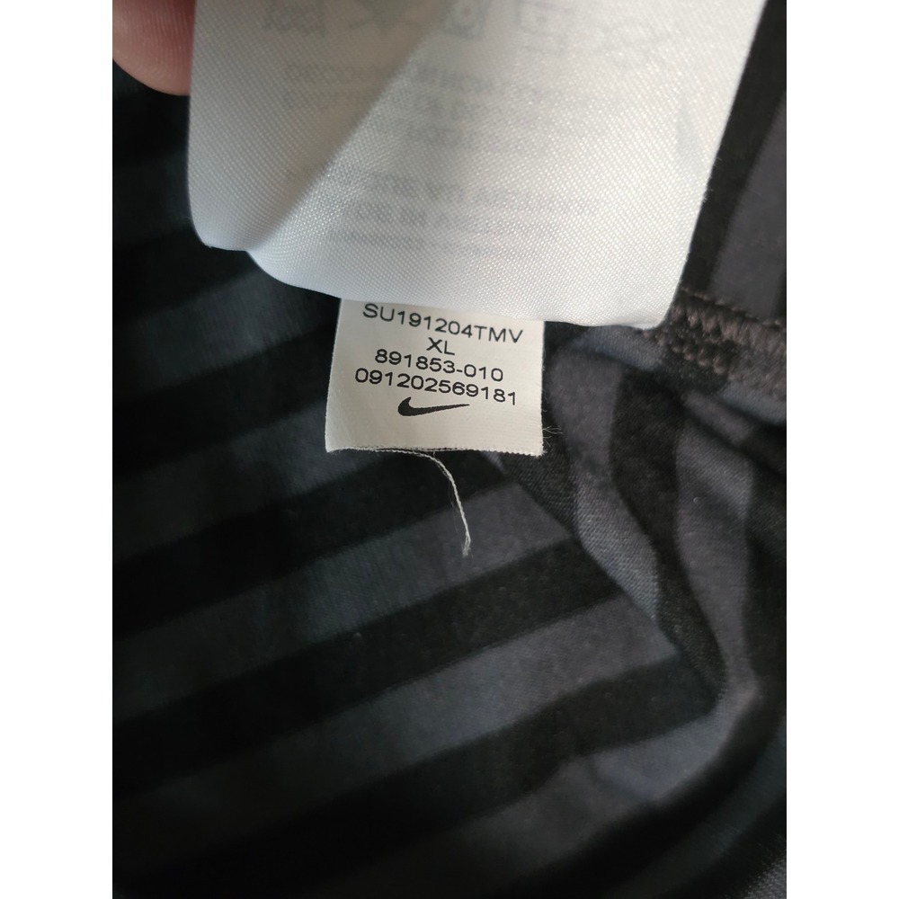 Nike Golf Dri-FIT Polo Shirt Mens XL Black Grey Striped Short Sleeve 891853-010 - Picture 8 of 8